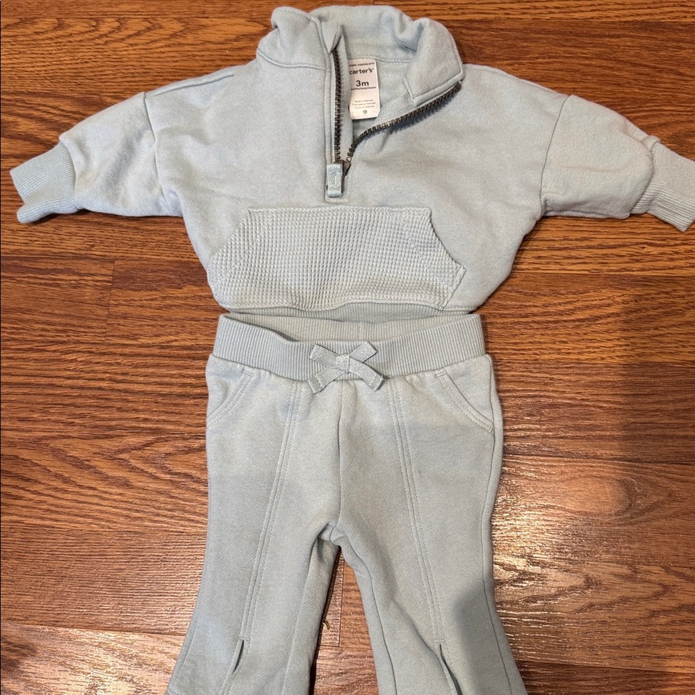 Carters 3m 2pc Sweater Set light‎ blue
